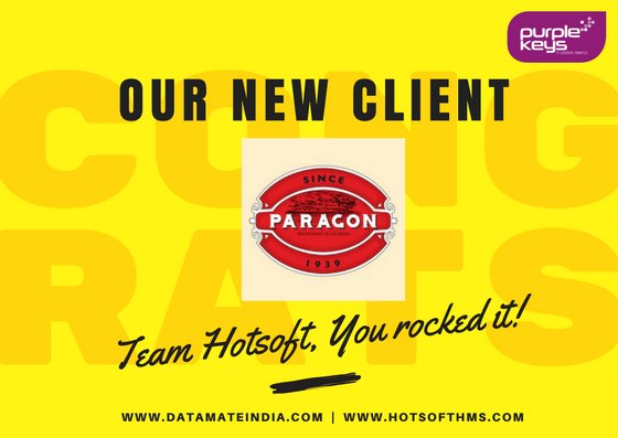 Datamate1993's tweet photo. Weโve bagged the prestigious restaurant Paragon Restaurants as our client. #hotel #software #hotsoft #datamateindia #hospitality #hms https://t.co/AeYnY00JYi