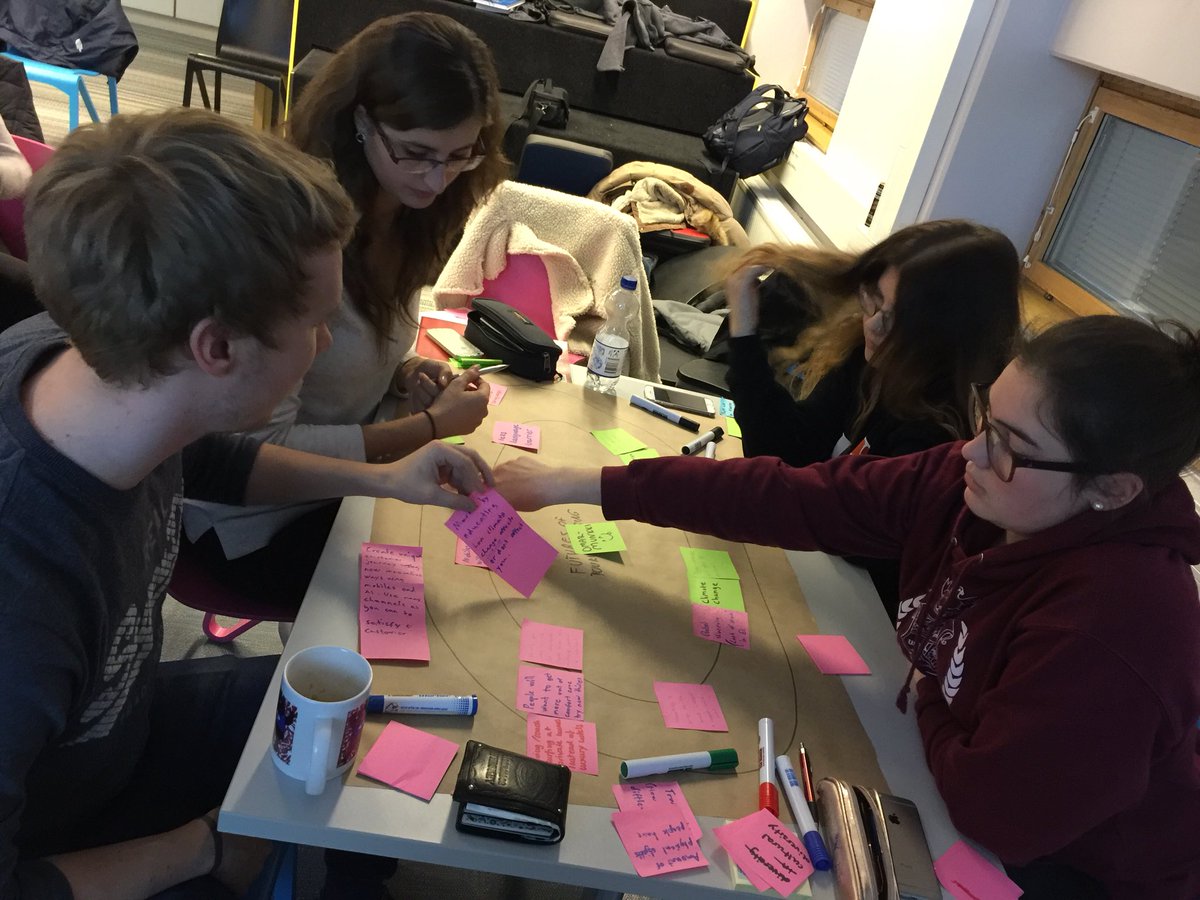 eKrissie's tweet photo. Working on #futurewheel #intensive studies, #DesignThinking #collaboration @Laurea_UAS & #fachhochschuleKiel @imanty @PMantere @PasiHario https://t.co/BExGBUX8G5