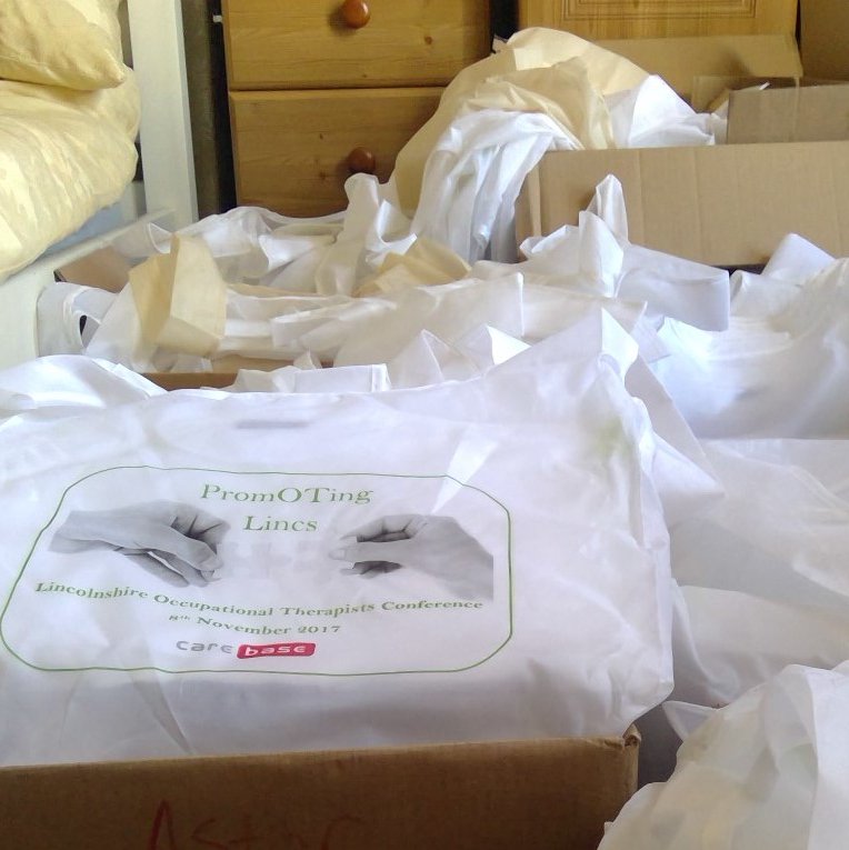 RuthP_OT's tweet photo. 100 delegate bags packed & ready - good start to #OTWeek2017 @theRCOT @lizcooper52 @LincolnshireCC 2-day countdown to #PromOTing_Lincs https://t.co/EZvEULUDId