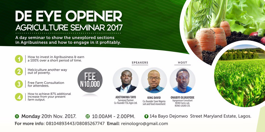 OlatundeSanwo's tweet photo. Get more Training on that Agricultural Business idea you have.
call Now 08104893443 @fastagric https://t.co/eSrbpSSu1x