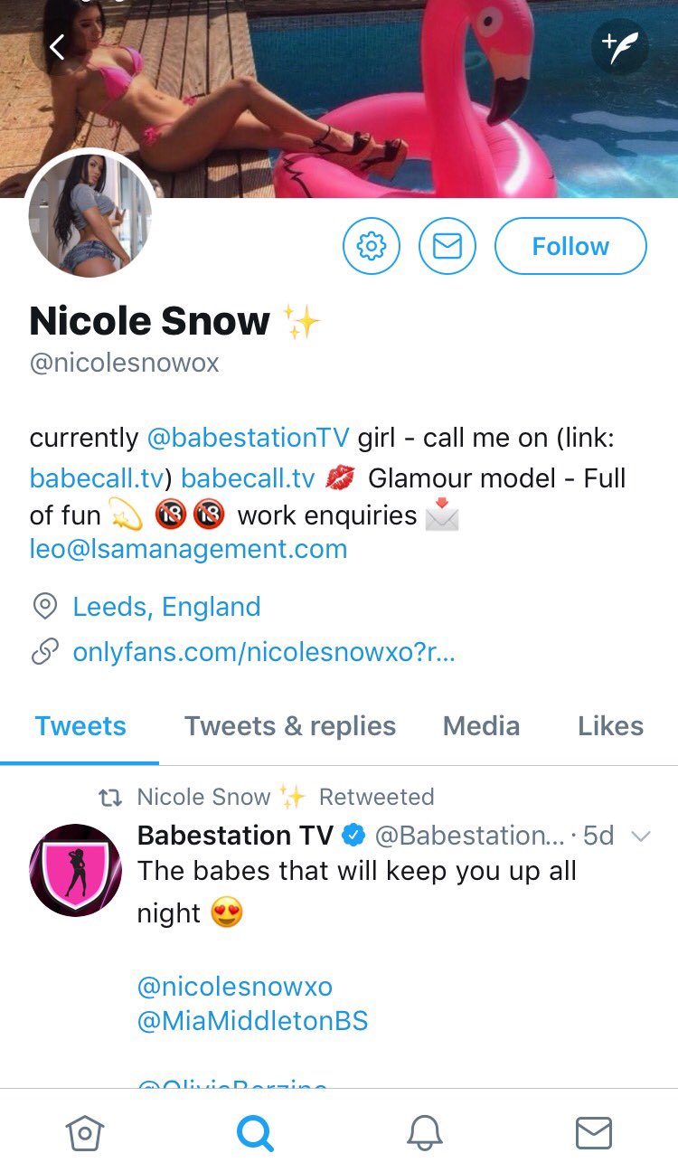 Babecall Tv - TW Pornstars - NICOLE. Twitter. Part 2 - and to message them about shoots,  porn etc is not. 12:17 PM - 6 Nov 2017