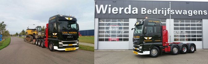 Recent afgeleverd: twee MAN TGX 42.580 8x4/4 BLS voor Van Wieren Special. #zwaartransport