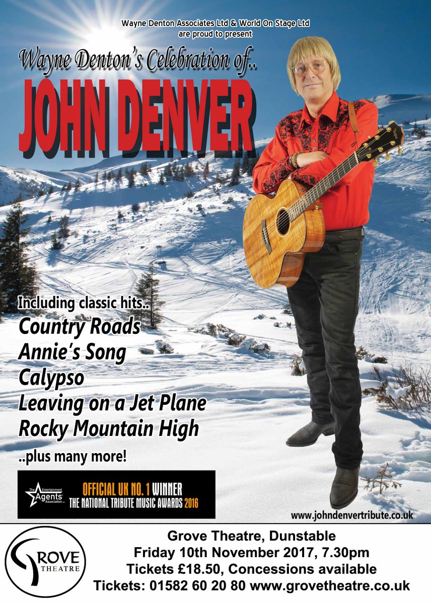 johndenvershow's tweet photo. This Friday 10 November join us @GroveTheatre #Dunstable for foot tapping #CountryMusic with @johndenvershow @DunstableEvents @DunstableTown https://t.co/gN3tzb7VFI