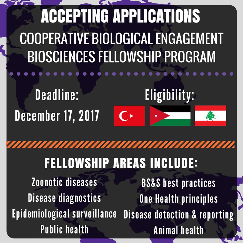 Accepting applications for the Cooperative Biological Program, a 6-month fellowship to improve #GlobalHealth crdfglobal.org/funding-opport…