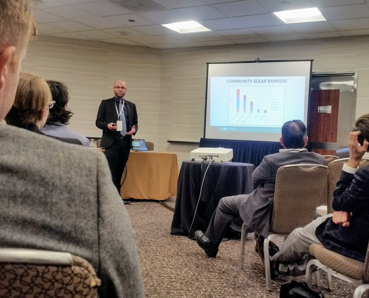 michaud_gilbert's tweet photo. Honored to represent @VoinovichSchool at #2017APPAM in Chicago! Great panel on #SolarEnergy with @greg_nemet, Bixuan Sun, &amp; D. Cale Reeves. https://t.co/vPMQzbvquo