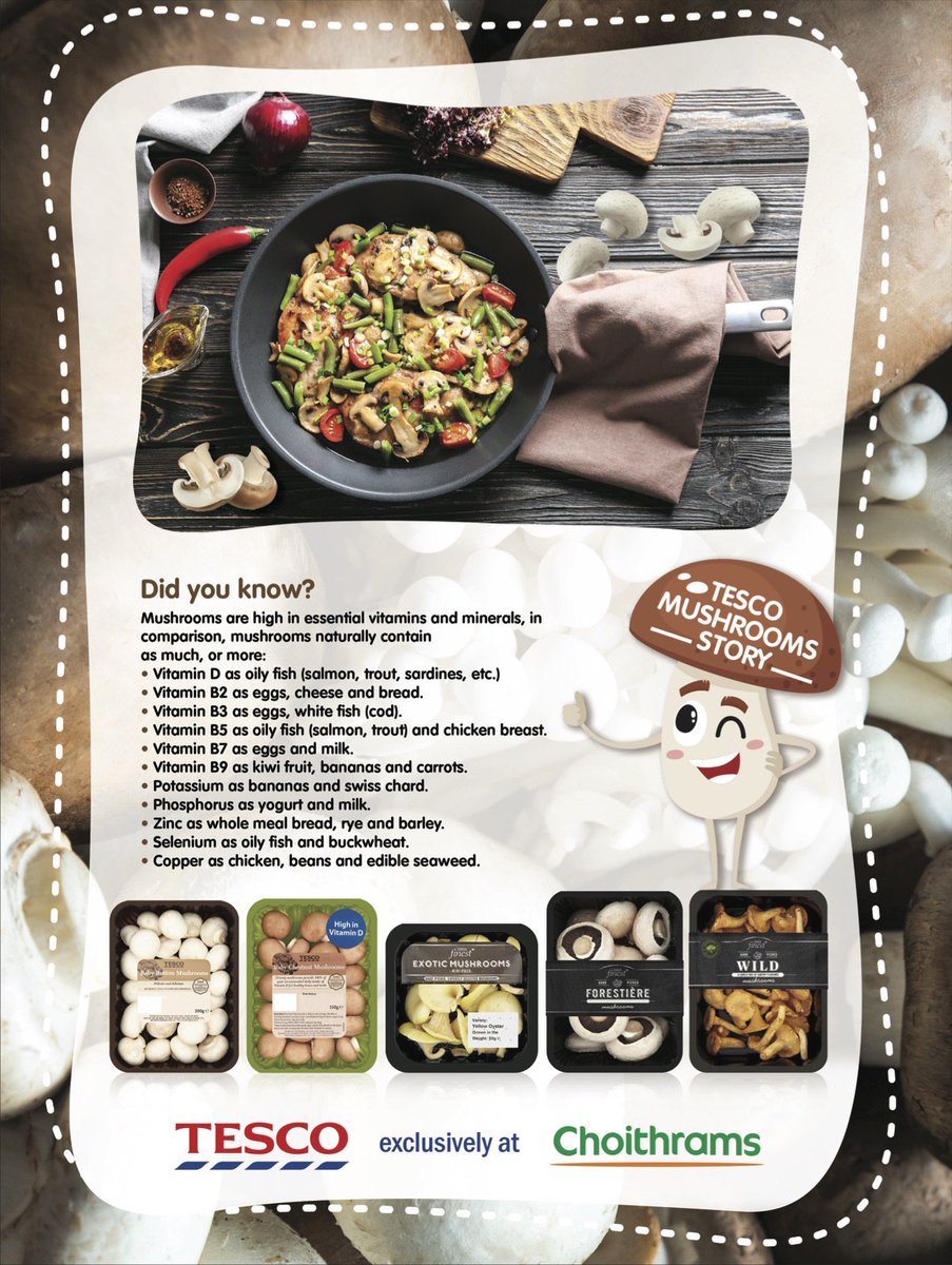 choithramsuae's tweet photo. Know more about the exclusive range of Tesco Mushrooms available at #Choithrams!
#Tesco #fullofgoodness #benefitsofmushrooms #mushrooms #UAE https://t.co/zBY7HQ1eIl