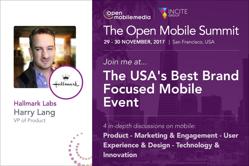 openmobilemedia's tweet photo. Excited to reveal @HallmarkLabs' @harrylang as a speaker @ the Open Mobile Summit (Nov 29-30)! Join us there: https://t.co/bqBtji3zlZ #OMSSF https://t.co/VuG6N6J2R4