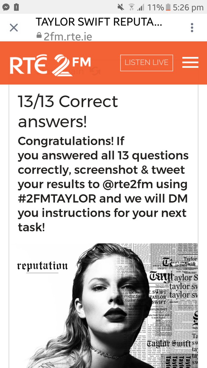 michaelaghRing's tweet photo. @RTE2fm #2FMTAYLOR https://t.co/FqVoV2vd6M