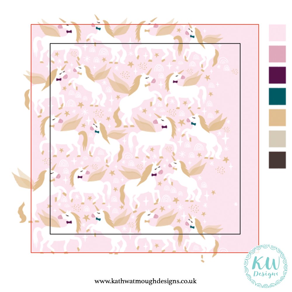 KathWDesigns's tweet photo. Here is a new pattern in progress.
#makeitindesign #surfacepattern #halfdroprepeat #christmasunicorns 
https://t.co/jlIZmeW6vX https://t.co/YblpPfZR14