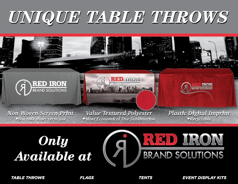 RedIronBrand's tweet photo. The #holiday #retail season is here save 40% on your point-of-sale or  product demo sampling (3) exclusive #advertising table cover displays https://t.co/Zo4OzfpdvK