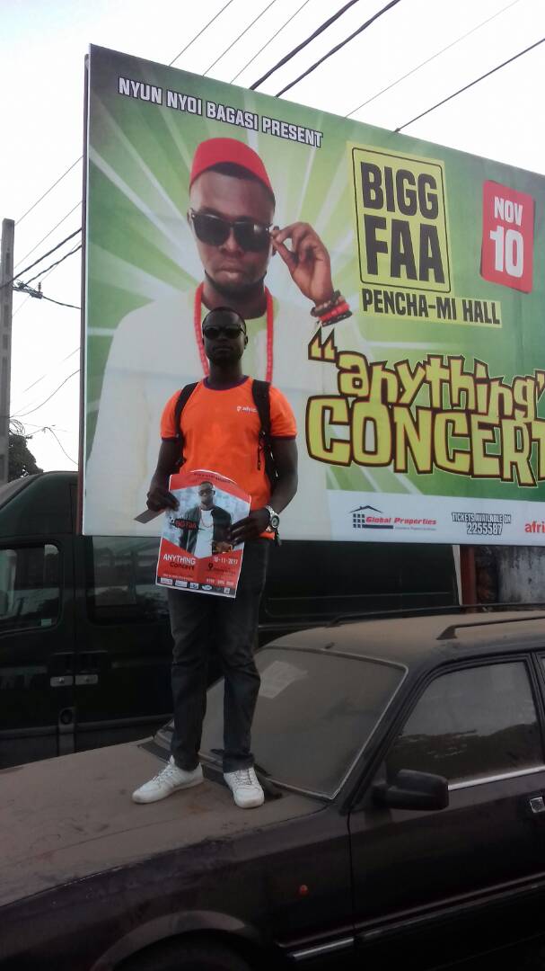 Fada on this billboards all the country
Anything concert Friday 10 November