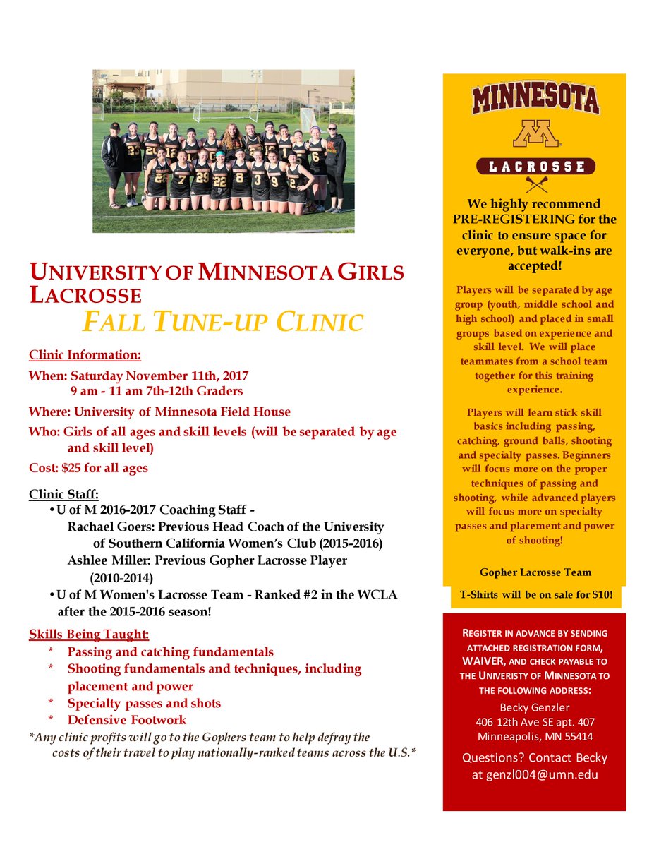 gopherwlax's tweet photo. Less than one week until our clinic! Registration only $25, and we will accept walk-ins! We can't wait to see you there! #gopherlax #fallclinic https://t.co/Lcx6sq3GIR