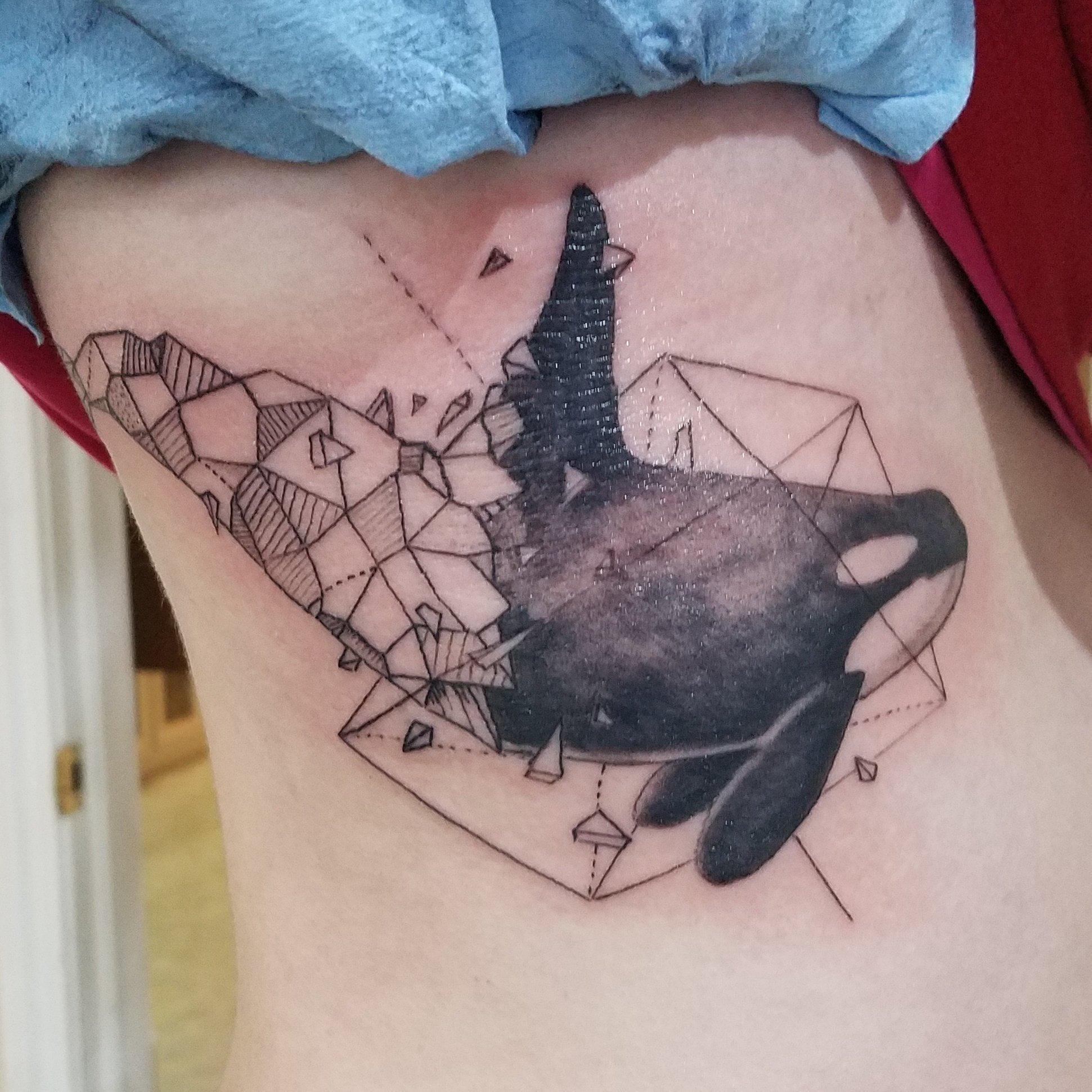 Geometric minimal orca tattoo  Tattoo contest  99designs