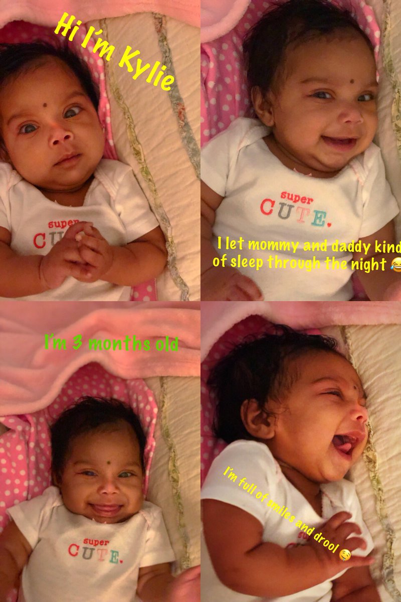 Taash_O's tweet photo. My little princess turns 3 months and continues to amaze us #KylieDevi #KylieBear Goddess 💕✨ https://t.co/tnjndaOHWR