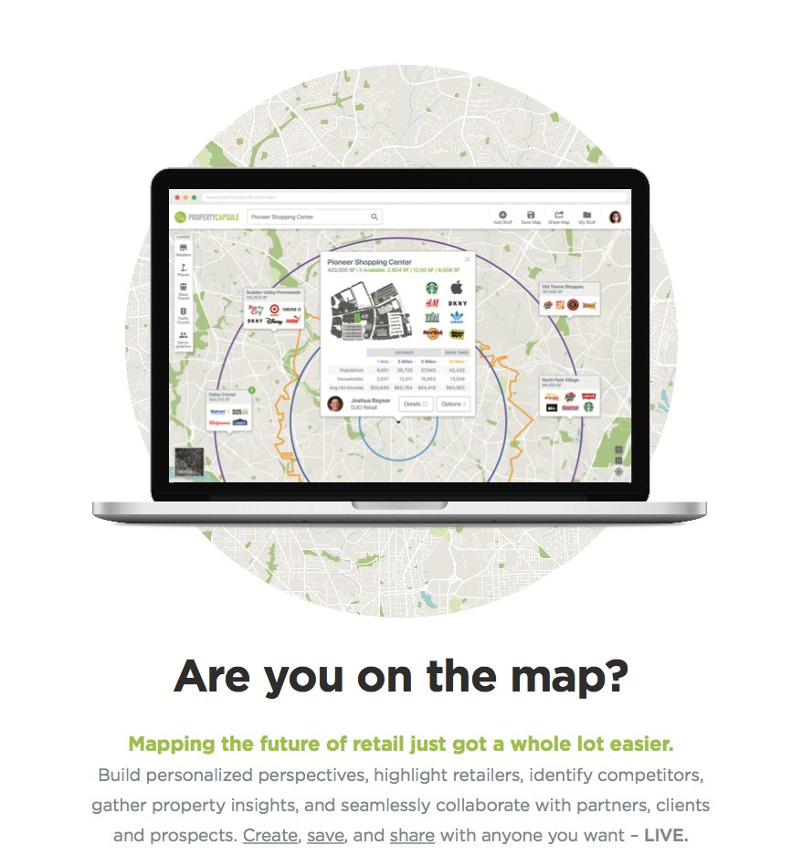 PropertyCapsule's tweet photo. Mapping the future of retail just got a whole lot easier. Create, save and share with our new Maps tool https://t.co/OyblPYaOGk https://t.co/R5zSBLzLBF