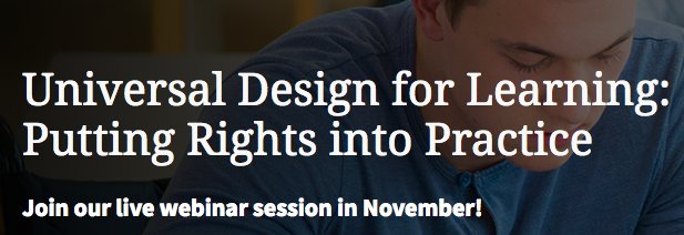 MarkBurrisBbCSA's tweet photo. Want UDL in your courses?
 "Universal Design for Learning" 3:00PM Eastern 11/8/17 Reg: https://t.co/MEllJtRd6U #highered #accessibility https://t.co/NwakhJc359