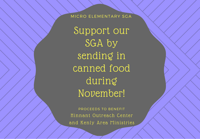 MicroElem's tweet photo. Micro CAN make a difference in the community by donating canned foods during the month of November. Show thanks and give back! #MicroPride https://t.co/JcQ9ODexje