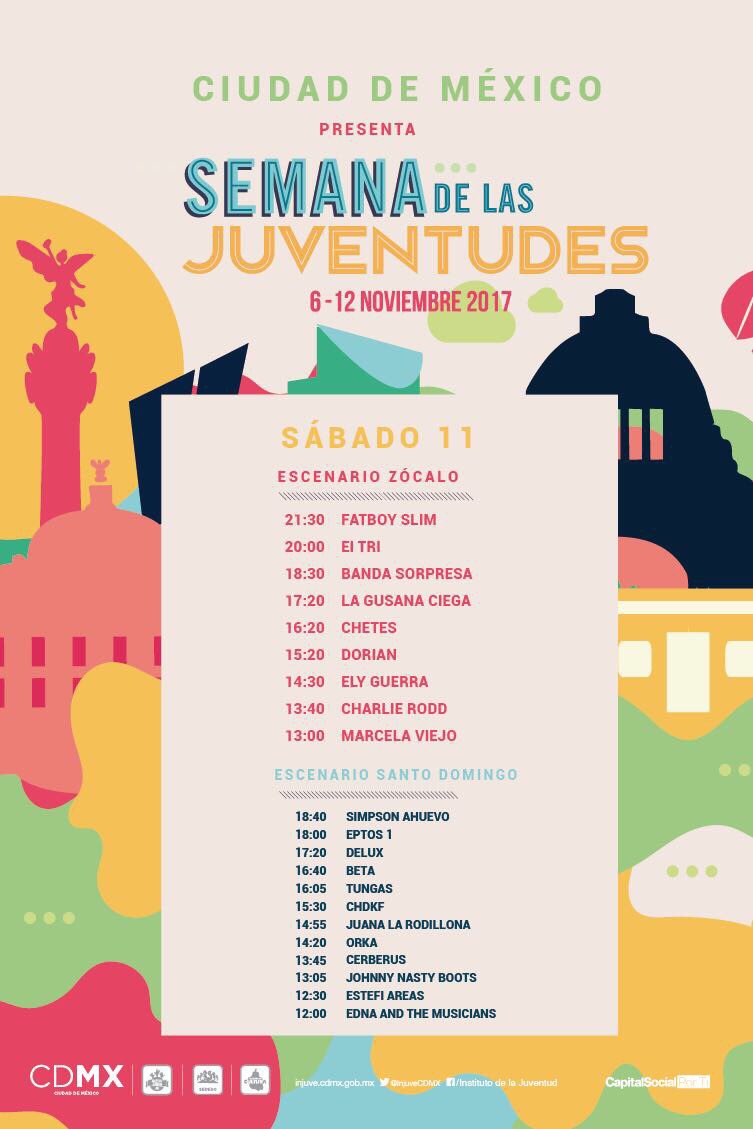 masdemexico's tweet photo. #SemanaDeLasJuventudes 🤟😝 ¿Está tu banda favorita? Para checar el calendario de actividades culturales en nuestro Facebook #FelizLunes https://t.co/dePtpRLrli