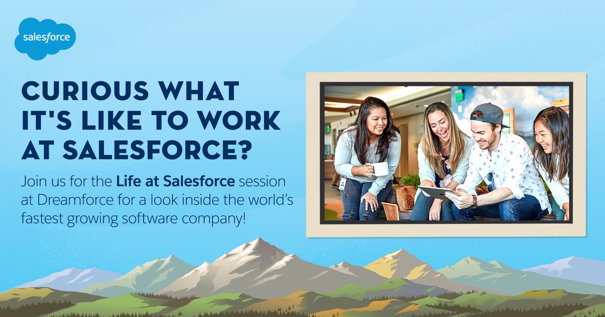 devendra_devrj's tweet photo. Curious what it's like to work @Salesforce? Don't miss our Life at Salesforce session on Tues, 1-1:40pm at The Palace #SalesforceOhana #DF17 https://t.co/rQOXqfwogf