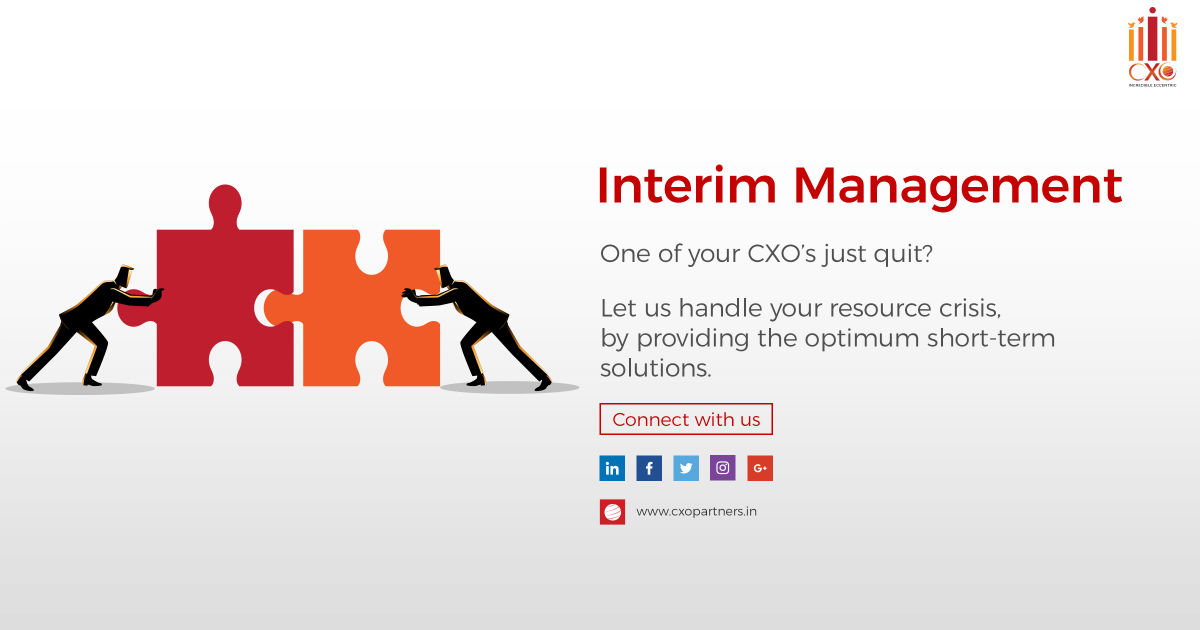 CXOPartner's tweet photo. Difficulty in #Hiring an apt #interimmanager? Let our expert #Recruiters & updated #candidatedatabase solve your resource crisis. https://t.co/ZmYGYSaesW