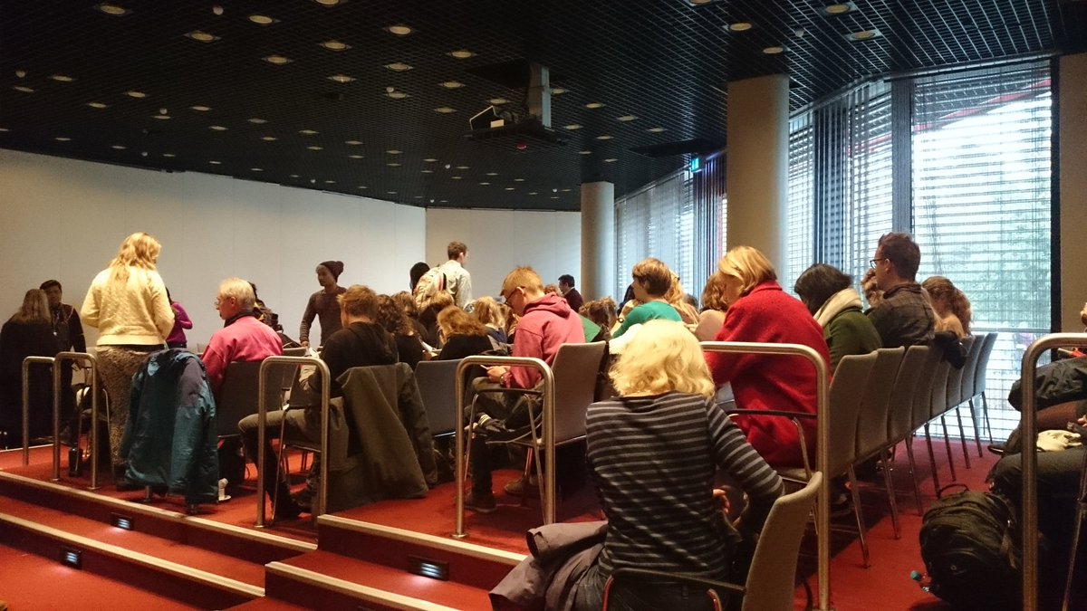 BUNDjugend's tweet photo. The workshop "climate, militarism and wars" at #peoplesclimatesummit @PCSBonn is so requested, we had to change into a bigger room! #Cop23 https://t.co/JhcHa7Hexv