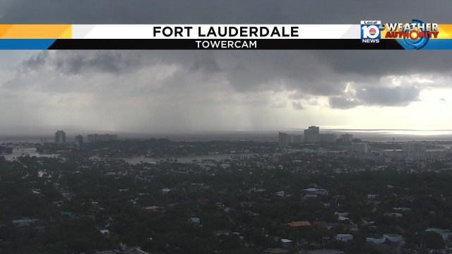 SFLO great shot of an isolated showers moving onshore in Fort Lauderdale! Rain shaft in the distance https://t.co/VKw28RhKL9