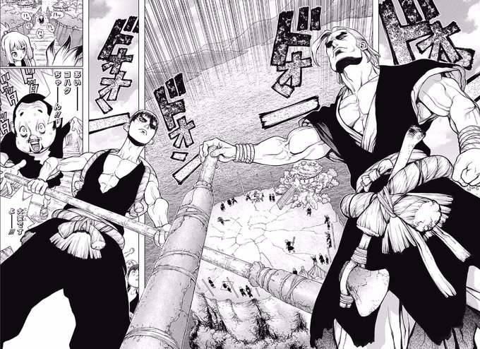 ドクターストーン石神村の御前試合のマグマの結果は 手下のマントルとの関係も解説 アニツリー