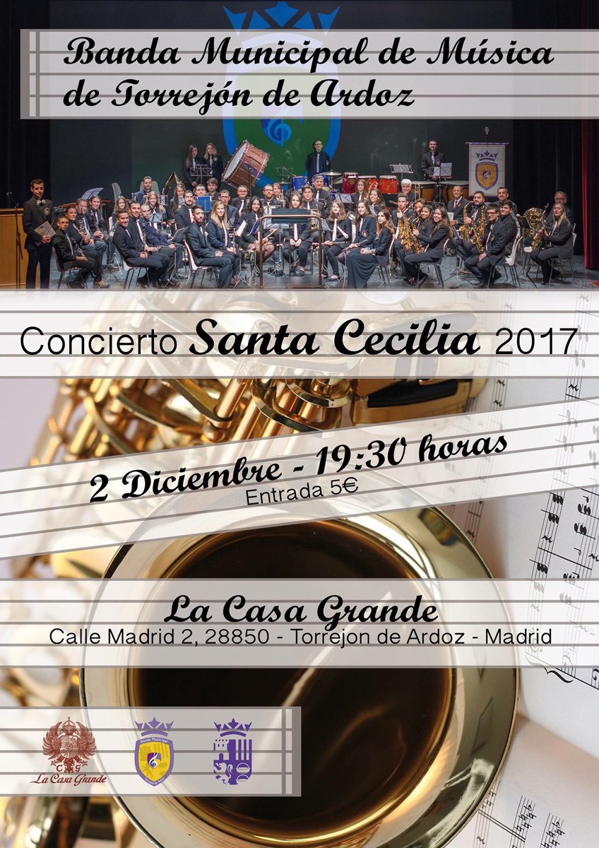 BandaMunicipalT's tweet photo. "CONCIERTO SANTA CECILIA 2017"
2/12/17, a las 19:30 horas.
La Casa Grande. 
Entradas 5€.
Reserva:
Facebook-Whatsapp:629263288 https://t.co/cQoOd50Hrr