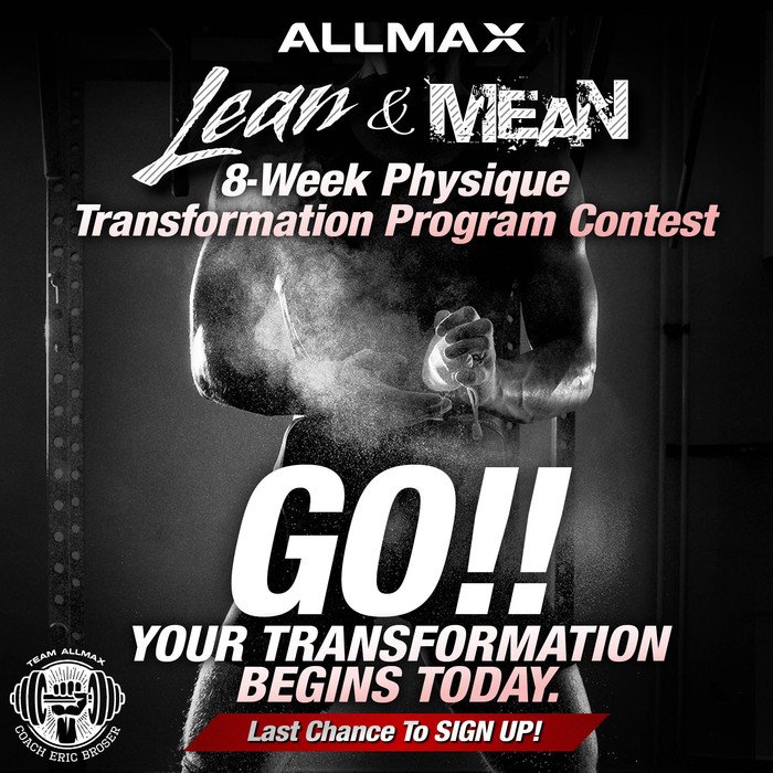 ALLMAX's tweet photo. Take the dive into transforming your physique to WIN the ultimate grand prize!! 
Link in bio to Sign Up FREE! @BroserBuilt 
#ALLMAXTraining https://t.co/VWQa9UWJxh