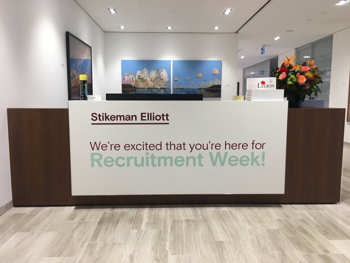StikemanElliott's tweet photo. We're excited to kick off student recruitment week! #law https://t.co/VOVCHV5BOc