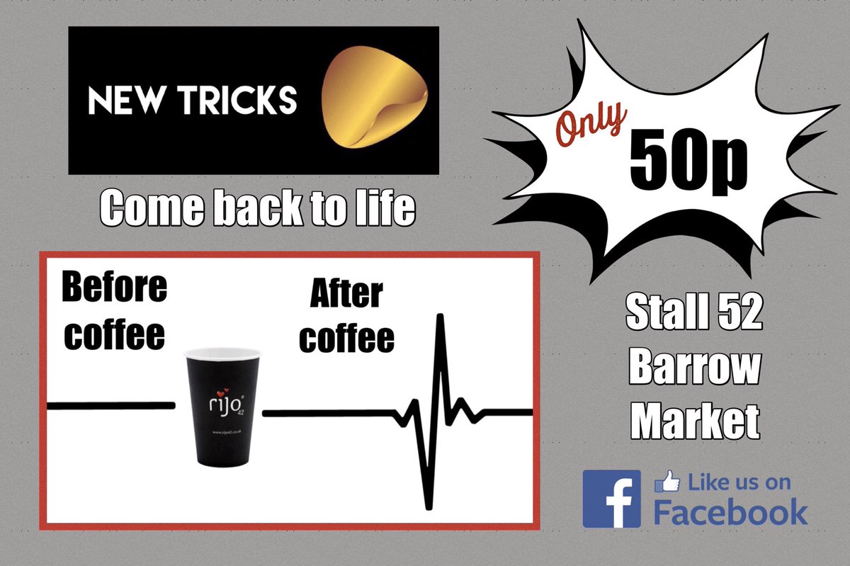 Grab a coffee to warm you up in Barrow Market at New Tricks ☕️
