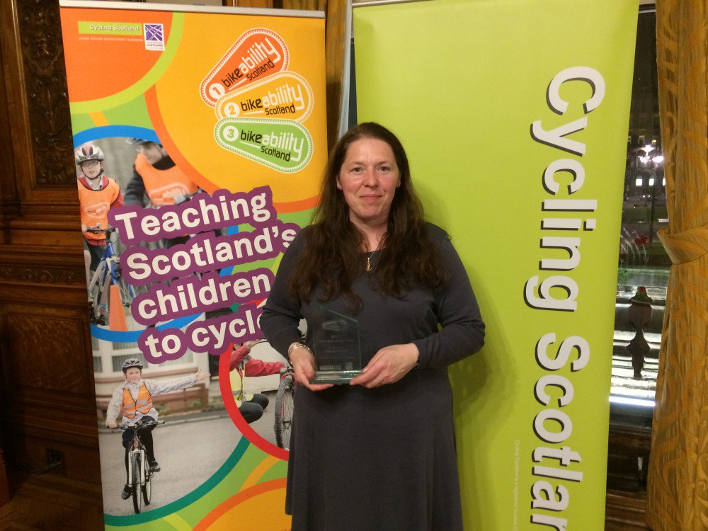 MorayCouncil's tweet image. Elgin teacher scoops top award for getting youngsters biking  news.moray.gov.uk/pressreleases/…