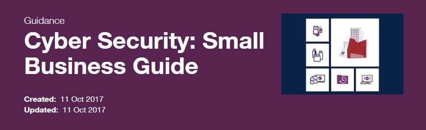 Worth a look: Cyber Security Small Business Guide
ncsc.gov.uk/smallbusiness
Improve cyber security quickly, easily &amp; at low cost in five steps