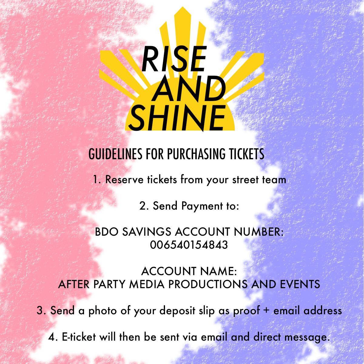 GigiHadidPHTeam's tweet photo. Be guided: Here are the guidelines for purchasing Rise and Shine Tickets for our next year's event https://t.co/QdULr81p27