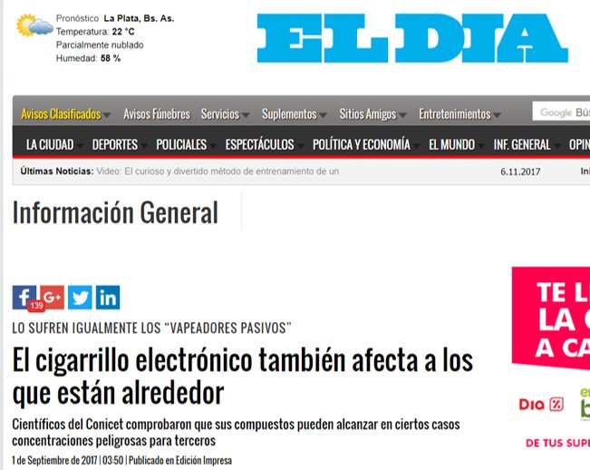 EscrigCarmen's tweet photo. EMISIONES DE ALDEHIDO EN CIGARRILLOS ELECTRÓNICOS: REPLICACIÓN DE ESTUDIOS DESAFIANDO… https://t.co/XnmIVFeNJR https://t.co/H5bBjyoDXM