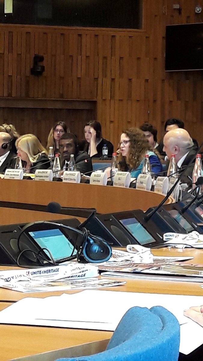 UnescoFinland's tweet photo. @UNSRCulture, Karima Bennoune at @UNESCO's #39GC on human-rights approach to protecting cult.heritage. #Unite4Heritage. https://t.co/Uau2v7I3MV