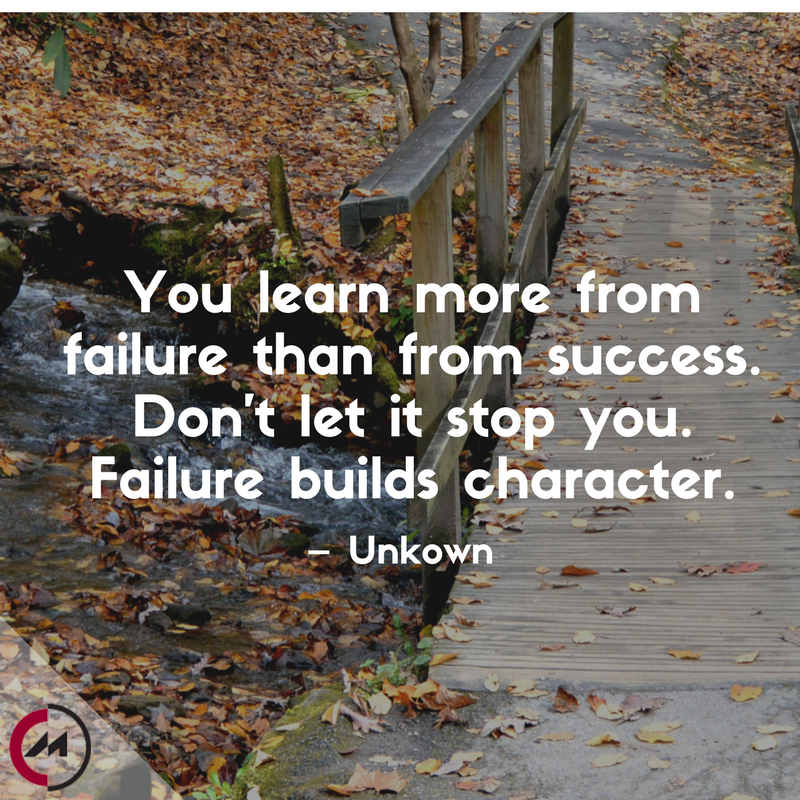 CarlisleMedical's tweet image. You learn more from failure than from success. Don’t let it stop you. Failure builds character. – Unkown