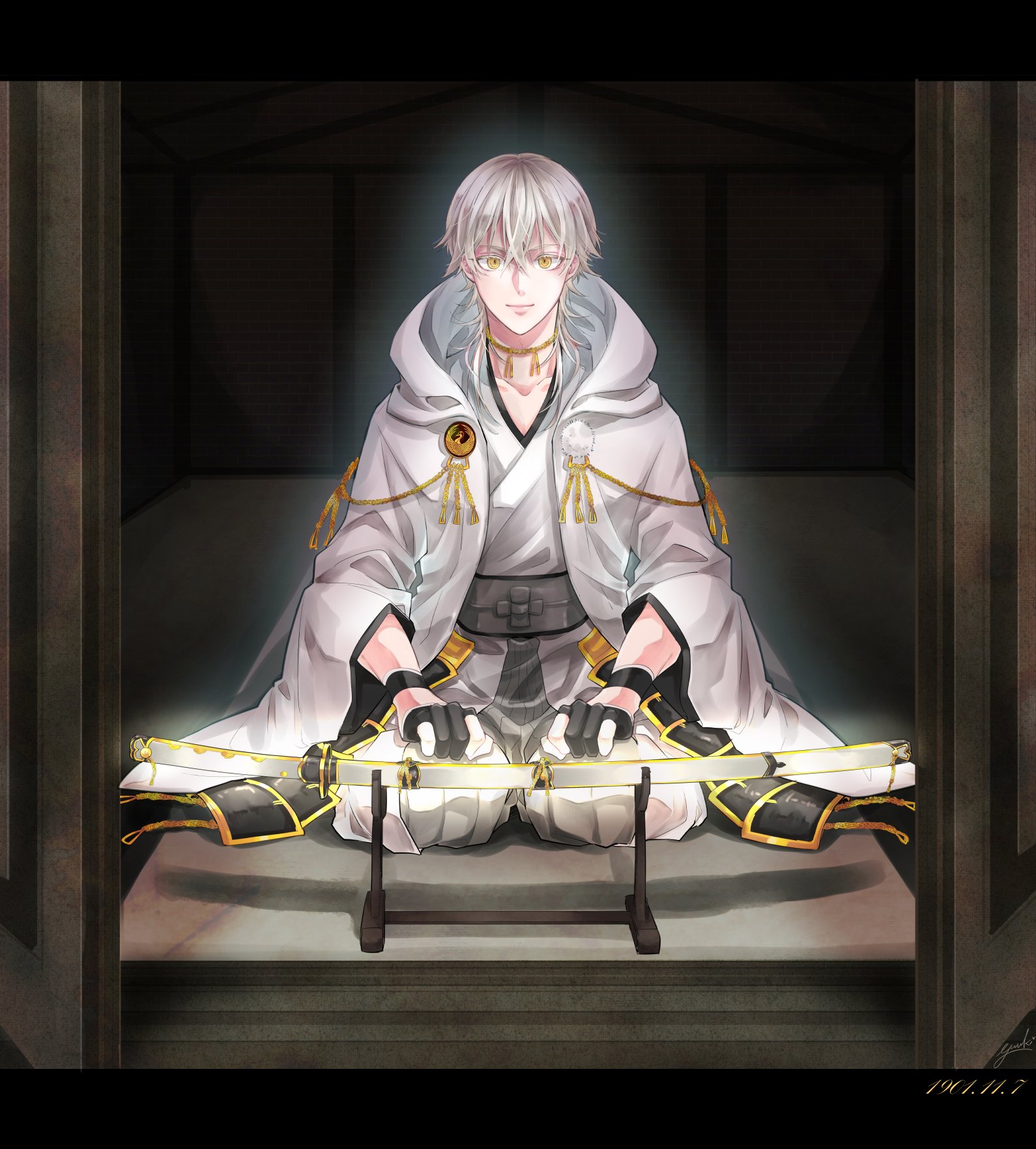 ユウキ 鶴丸国永献上記念日 刀剣男士にそれぞれ個体差があったとして カンスト鶴丸とか Lv 1のひな鶴とか 活撃鶴丸 政府産鶴丸 写しの鶴丸とか色々考えていった結果 皇室御物産鶴丸国永が最強すぎて後光に跪いて平伏す 鶴丸国永献上記念日