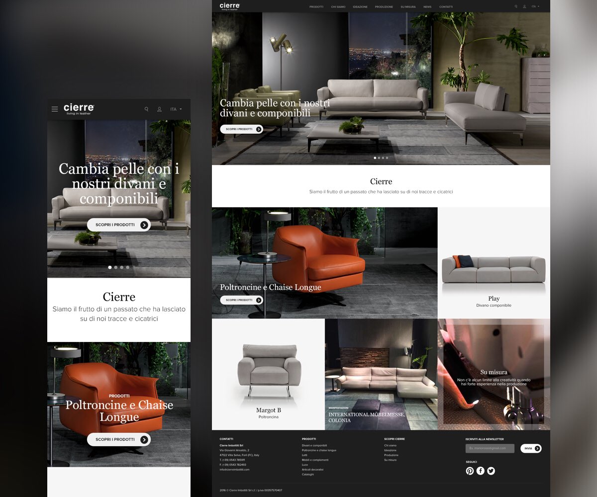 StrayDesign's tweet image. Cierre Imbottiti redesign straypeople.it/progetti/cierr… #uxdesign #website #cierreimbottiti #straypeople #studio #behance
