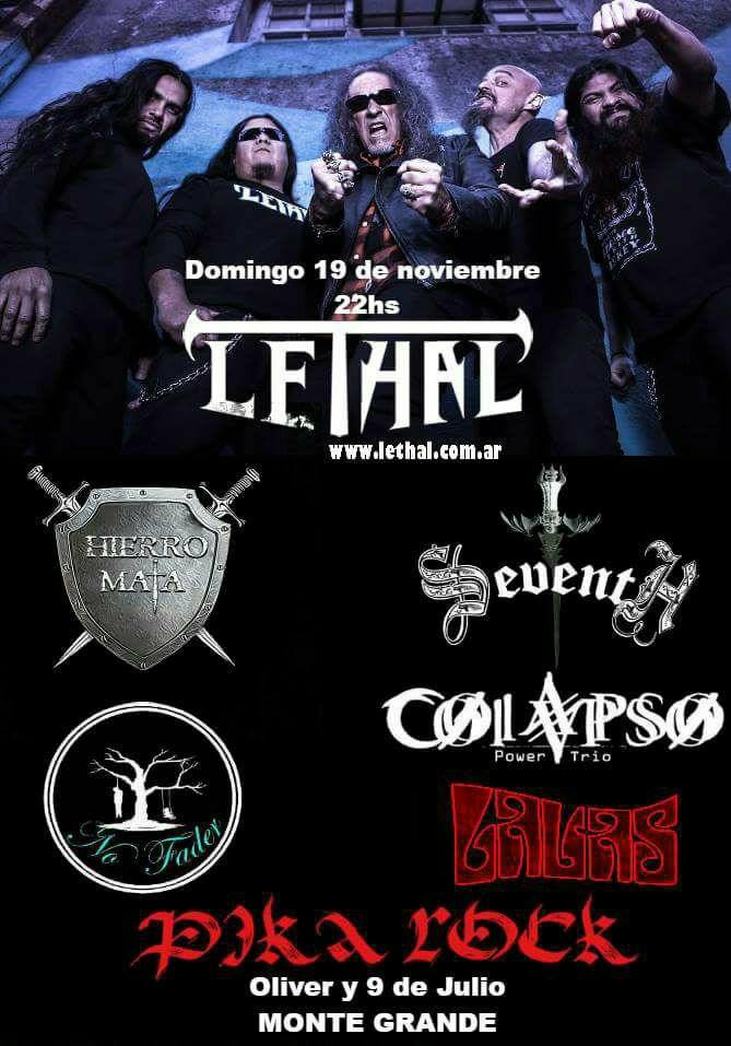 Lethalthrash's tweet photo. BUEN DIA AMIGOS LETHALES EL 19 DE NOVIEMBRE EMPEZAMOS A DESPEDIR EL AÑO!! VAMOS QUE LOS ESPERAMOS A TODOS!!! https://t.co/upjA2N6FKU
