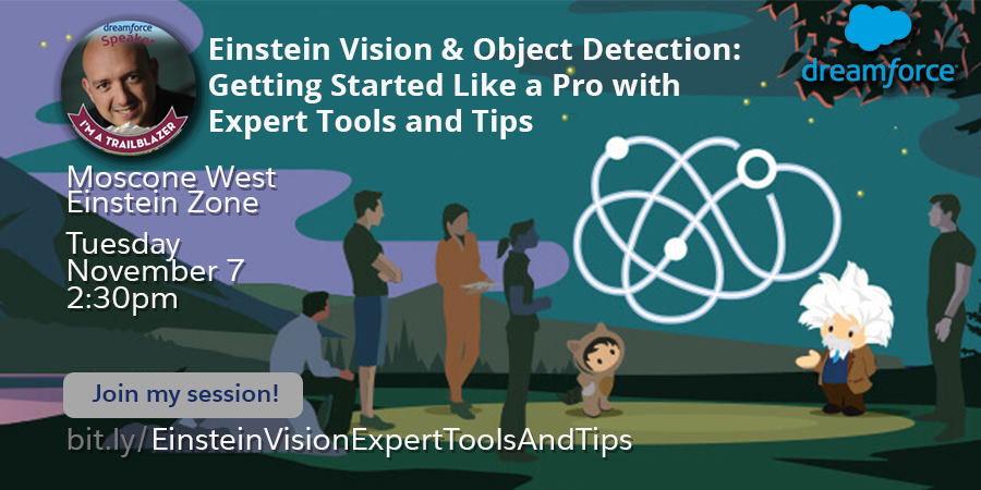 jmmougeolle's tweet photo. Curious about our #EInsteinAI Vision/Object detection feedbacks? Come to @SharinPix booth (1901) or join my session! https://t.co/wN9M9o4JCV https://t.co/4jf9HzNQwr