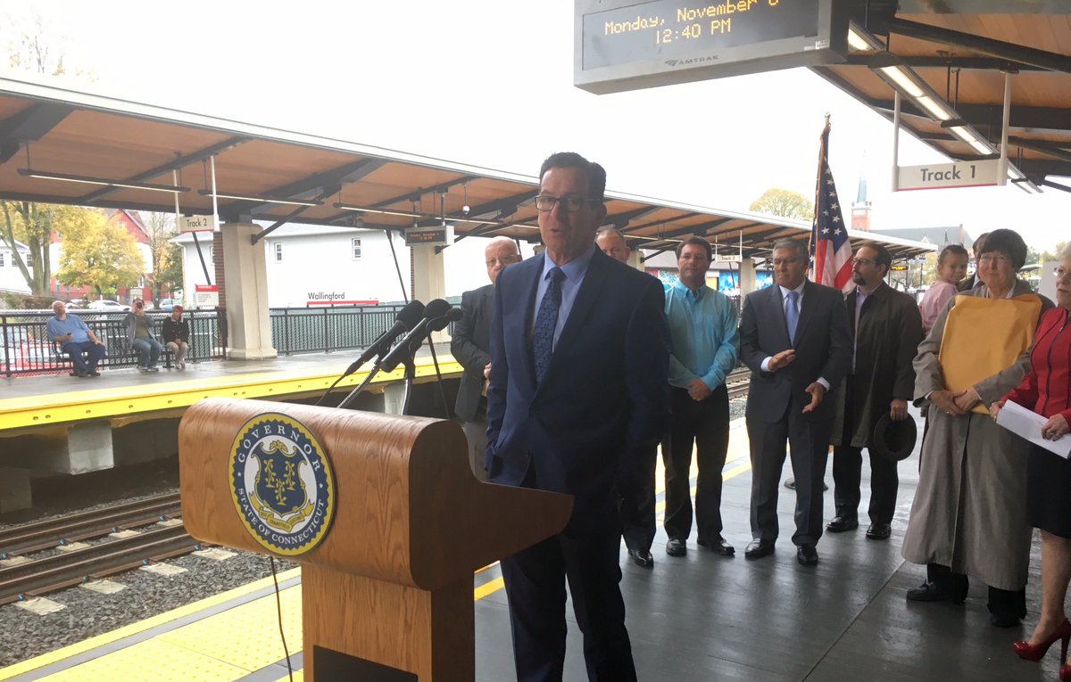 GovMalloyOffice's tweet photo. The new train station in #Wallingford is now officially open! Will soon serve trains on the #HartfordLine: https://t.co/9yC6JCawYO @NHHSRail https://t.co/rarXs6bWKZ