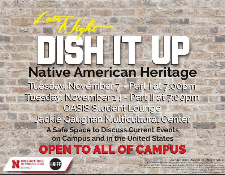 Don't forget to join us for these events this month for open dialogues about issues in the Native American communities.