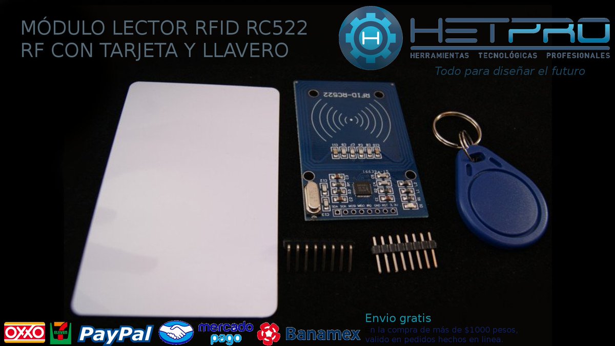 HeTPro1's tweet photo. #Hetpro todo para diseñar tu futuro MÓDULO LECTOR RFID RC522 RF CON TARJETA Y LLAVERO
Visita https://t.co/QeO35kjxJM https://t.co/IWdumpEtG0