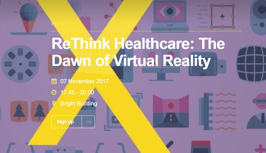 Sign up quick, limited places available for <a href="/rethinkx/">ReThinkX</a>'s event: 'The Dawn of Virtual Reality' in healthcare: ow.ly/MD5v30go2M3