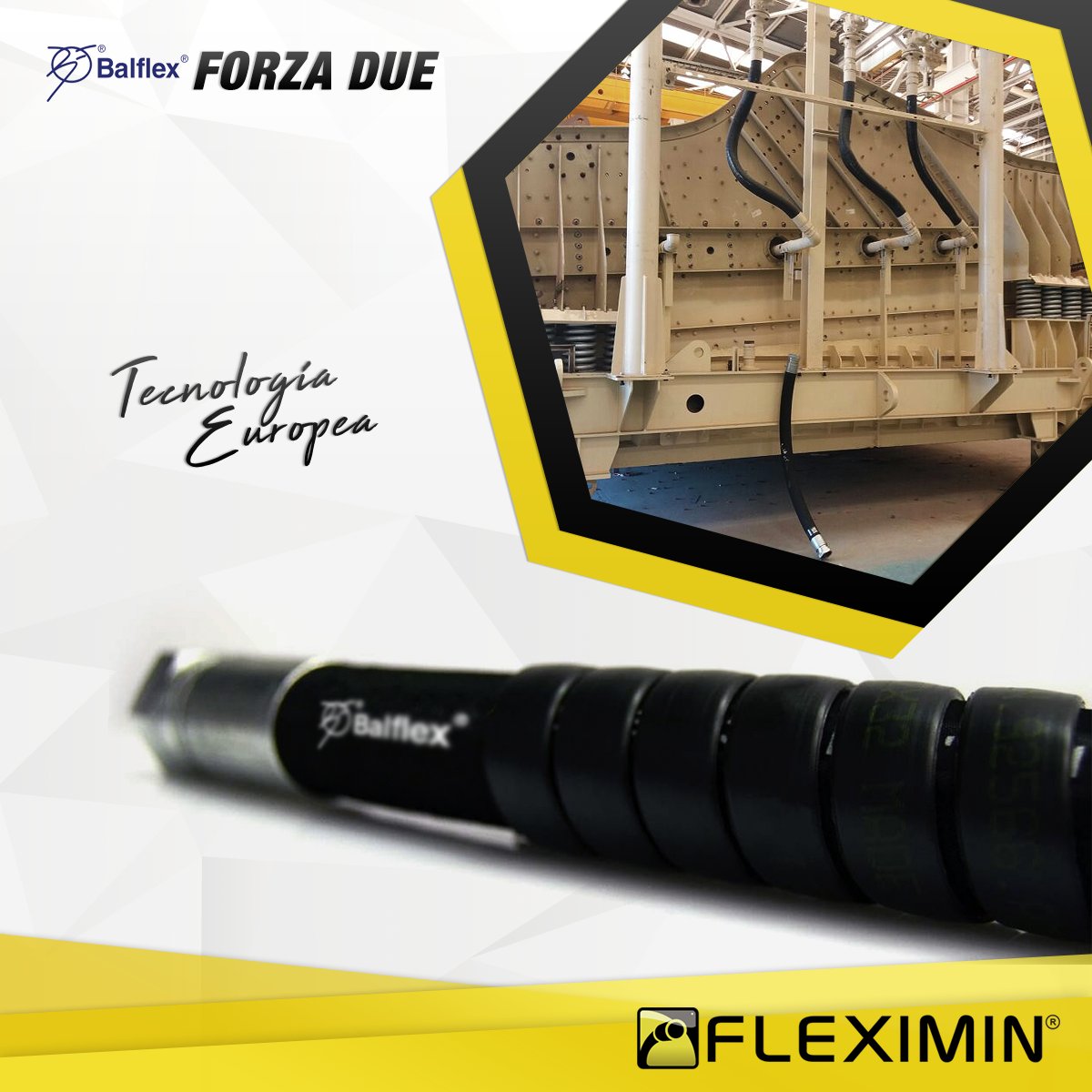 FleximinLtda's tweet photo. Flexibles hidráulicos #BALFLEX 3" Forza Due, especiales para equipos mineros. ¡No esperes más! y sumate a #FLEXIMIN https://t.co/Vx0qp6skD3 https://t.co/1gCJ7UrloB