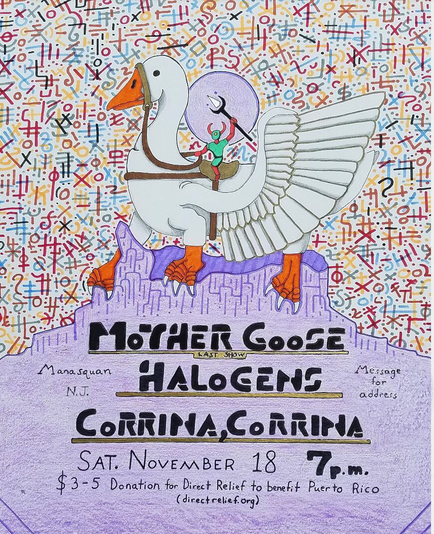 Our house is going to collapse from this

@mothergooserock (LAST SHOW) w/ Halogens &amp; <a href="/Corrinacorrina5/">Corrina Corrina</a> on Sat. 11/18

Artwork: @JodySantis