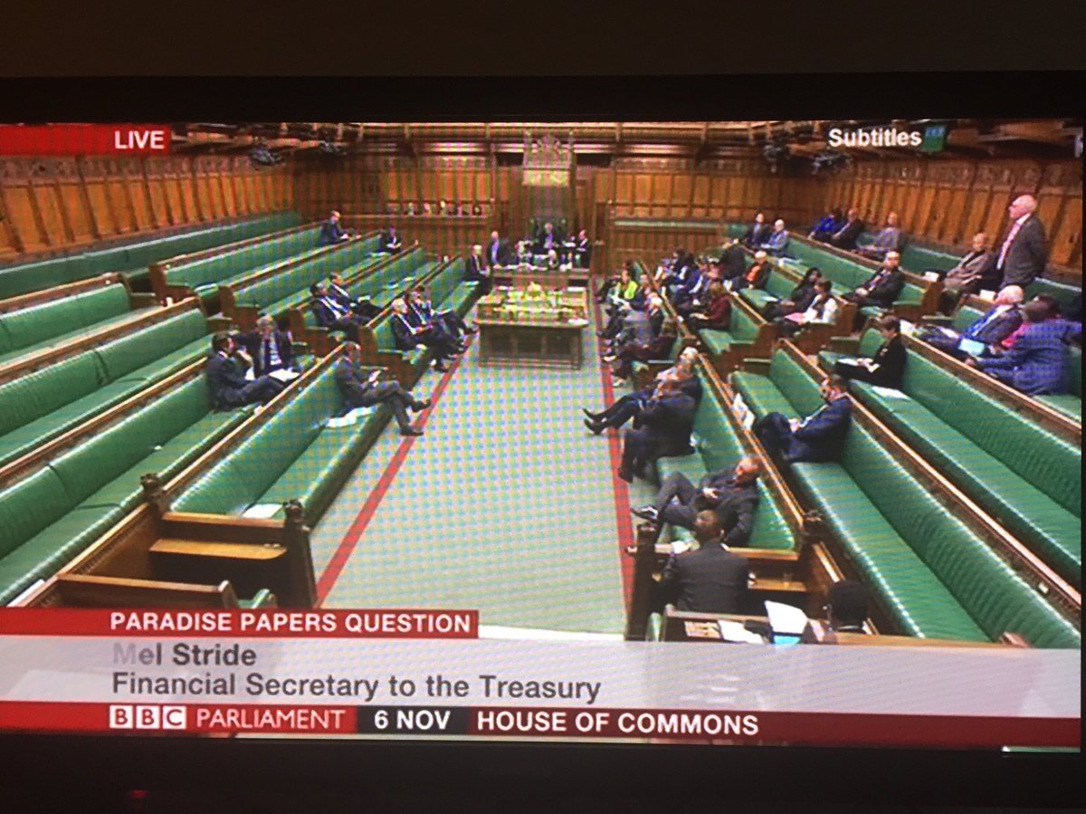 louisesdad's tweet image. #Tory MPs unsurprisingly thin on the ground in this debate #paradisepapers @HouseofCommons