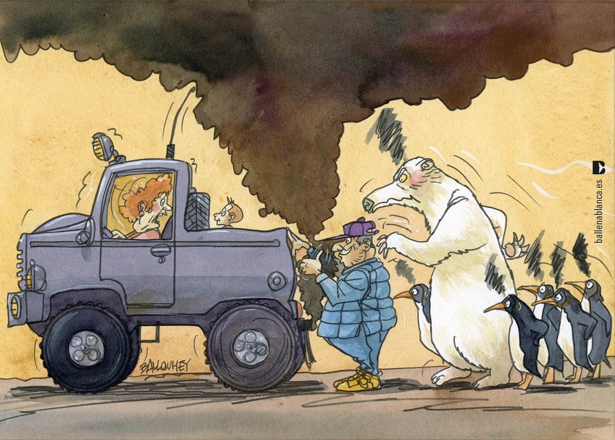 ballenablanca_'s tweet photo. 'El cambio climático no tiene gracia': estrenamos muestra de viñetas de humor sobre cambio climático con @DKVSeguros https://t.co/IIHlEzn2AM https://t.co/xY81m1yVsv