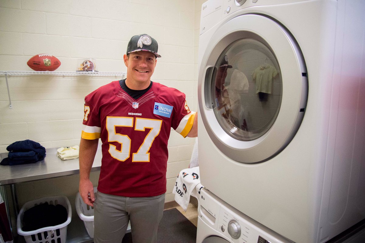 Commanders's tweet photo. .@NickSundberg &amp; @RedskinsCR launched Loads of Love laundry program at @Magnolia8400 today to provide laundry services to students in need! https://t.co/BvTS4qpl2K